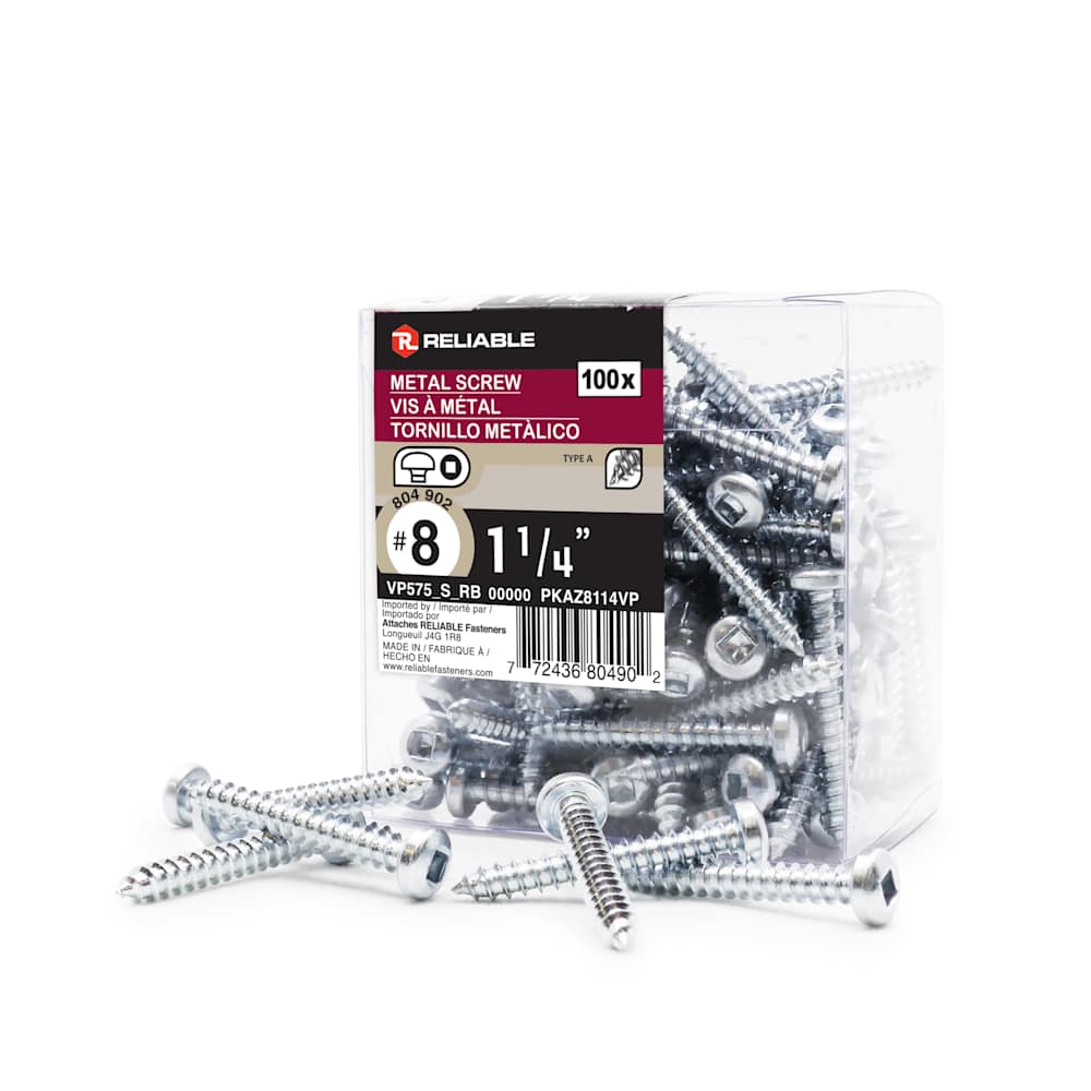 Metal Screws 1-1/4 in. n° 8 (100-Pack)