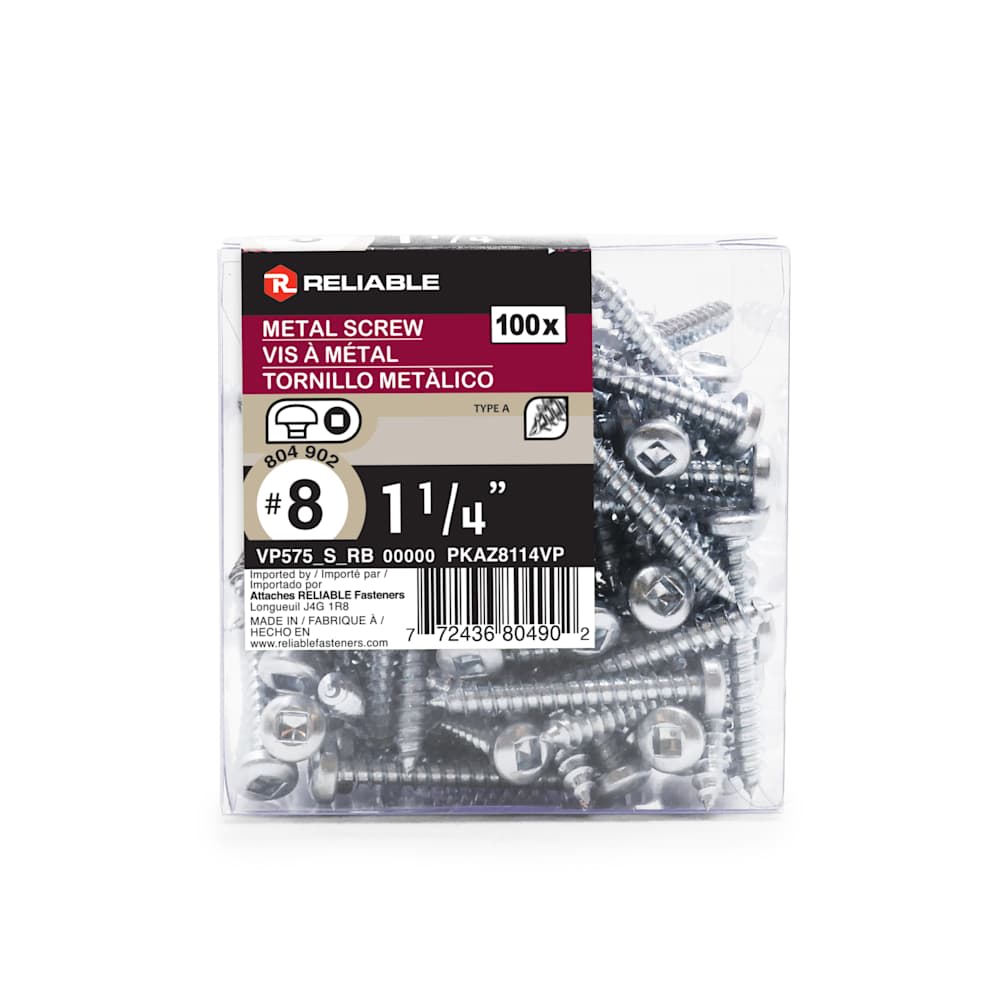Metal Screws 1-1/4 in. n° 8 (100-Pack)