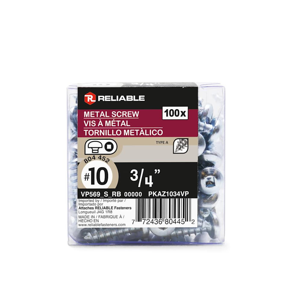 Metal Screws 3/4 in. n° 10 (100-Pack)