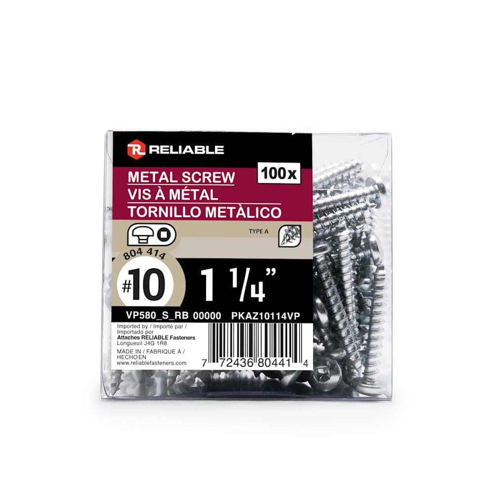 Metal Screws 1-1/4 in. n° 10 (100-Pack)