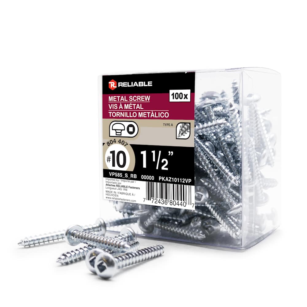 Metal Screws 1-1/2 in. n° 10 (100-Pack)