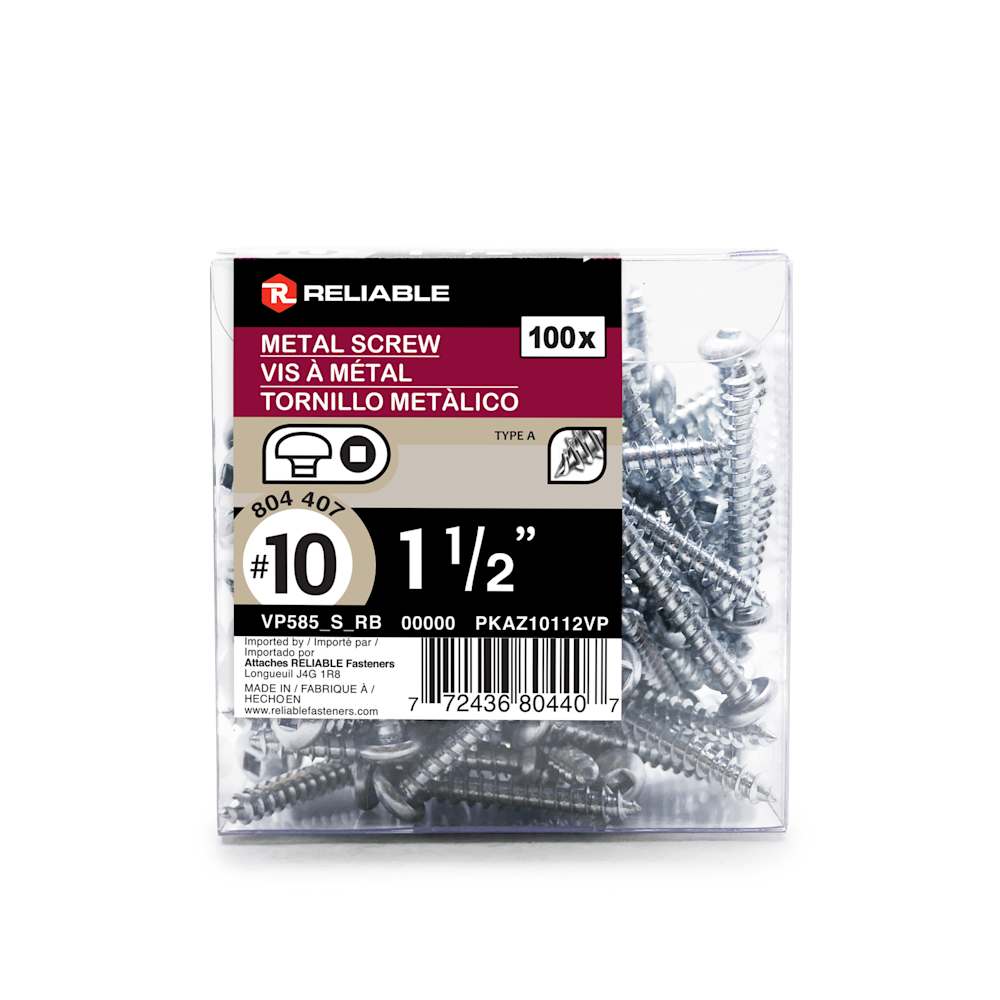 Metal Screws 1-1/2 in. n° 10 (100-Pack)
