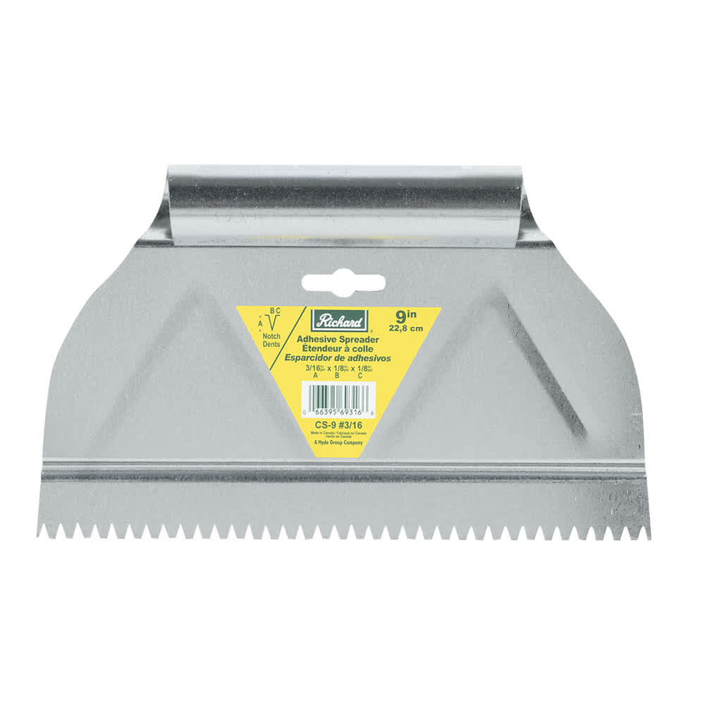 A. RICHARD Adhesive Spreader - 3/16 in. x 9 in.