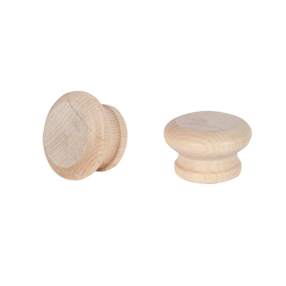 Bouton d'armoire en bois Bourgogne érable brut 47&nbsp;mm Pqt/2