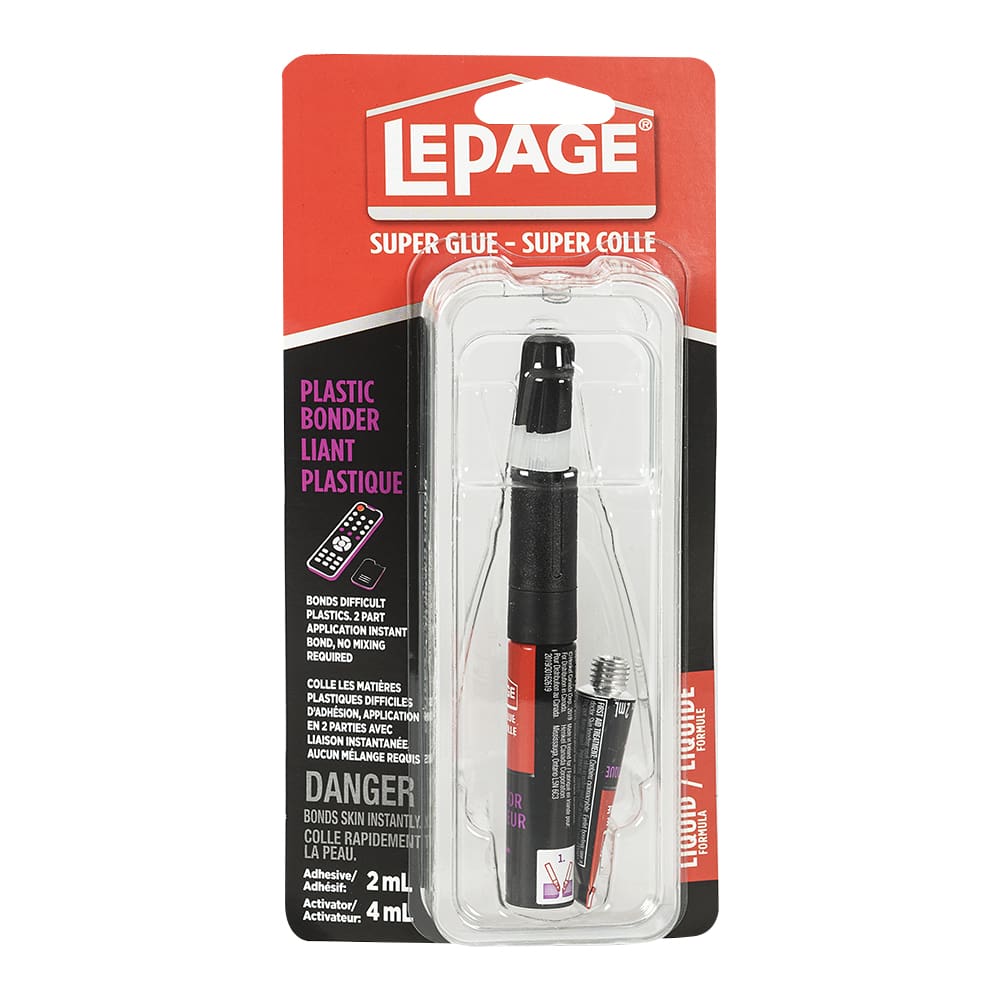 Ensemble de 2 Super colle liquide pour plastiques 2&nbsp;ml&nbsp;-&nbsp;4&nbsp;ml
