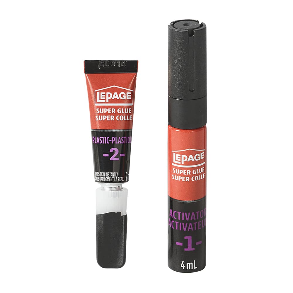 Ensemble de 2 Super colle liquide pour plastiques 2&nbsp;ml&nbsp;-&nbsp;4&nbsp;ml