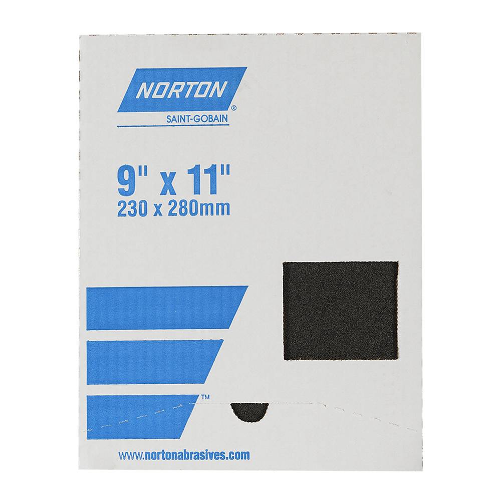Papier sablé d'émeri 9&nbsp;po&nbsp;x&nbsp;11&nbsp;po moyen NORTON 