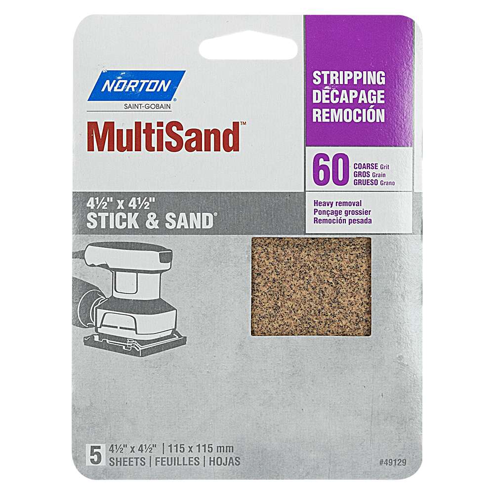 Sandpaper for Orbital Sander 60  Grit Pkg/5