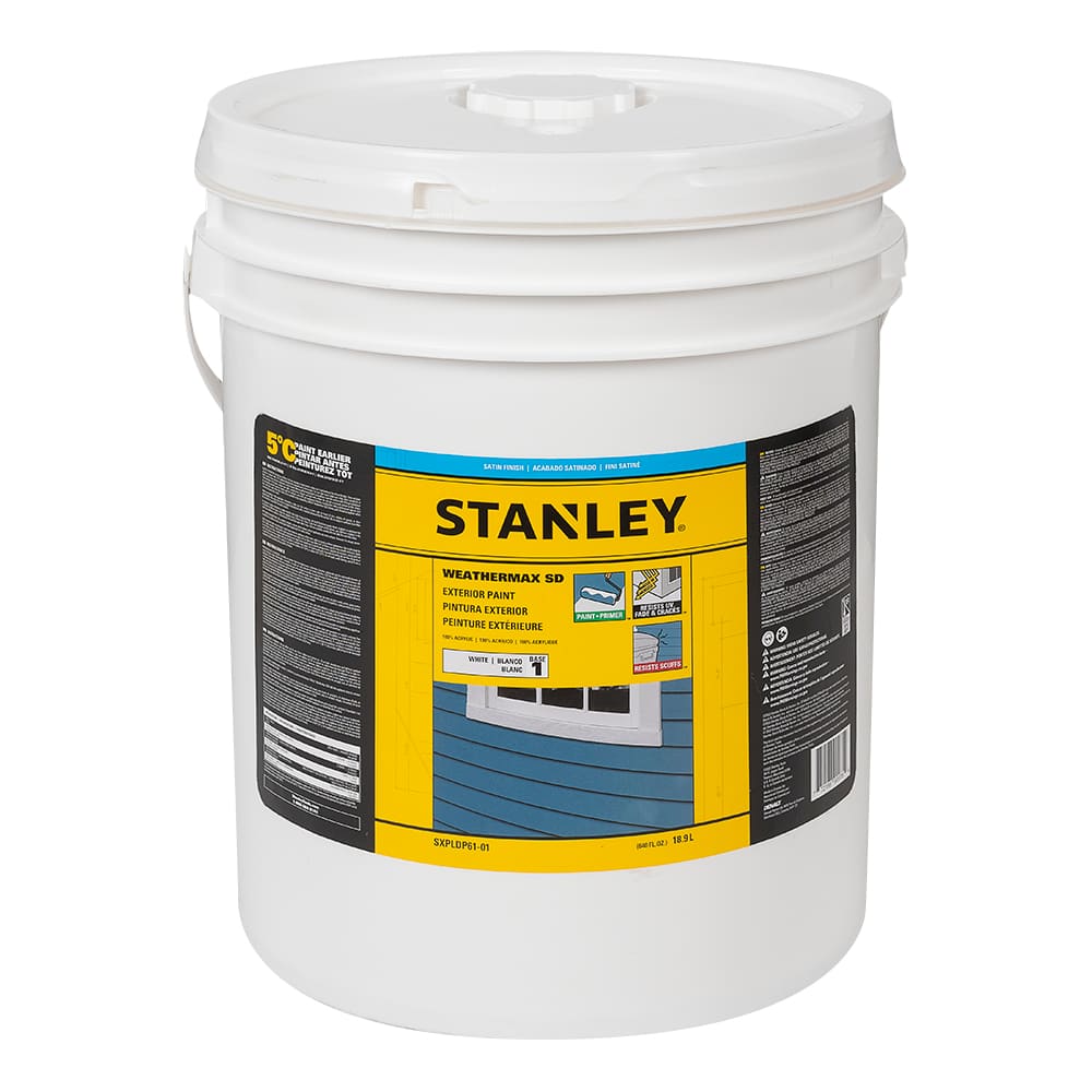 Peinture acrylique extérieur Weathermax SD satiné blanc & couleurs 18,9 L