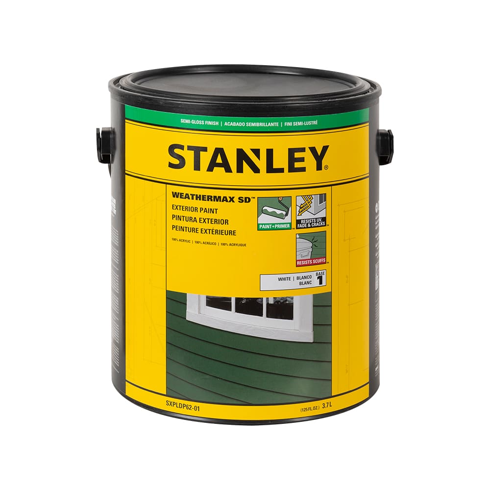 Peinture acrylique extérieur Weathermax SD semi-lustré blanc & couleurs 3,7 L