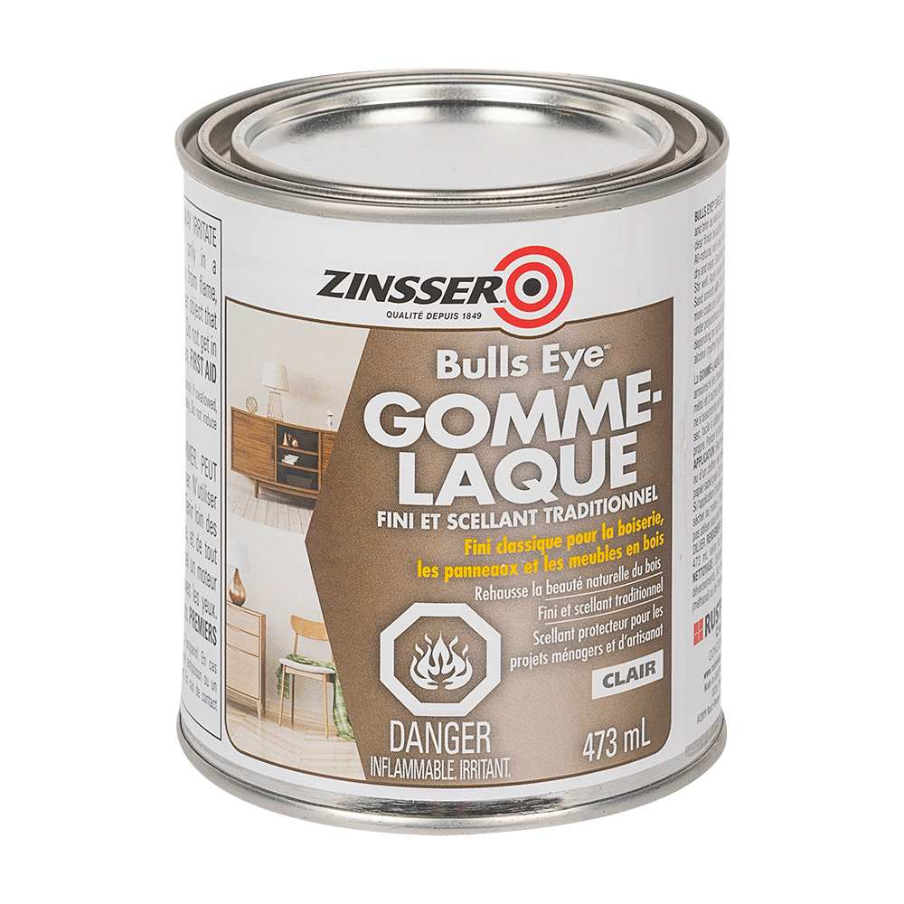 Gomme-laque à base d'alcool de laque pure Bulls Eye d'intérieur claire 473 ml