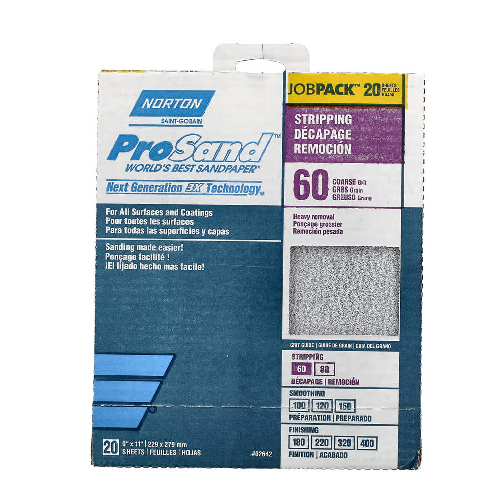 Prosand Sandpaper 9&nbsp;in.&nbsp;x&nbsp;11&nbsp;in.&nbsp;60&nbsp;Grit Pkg/20