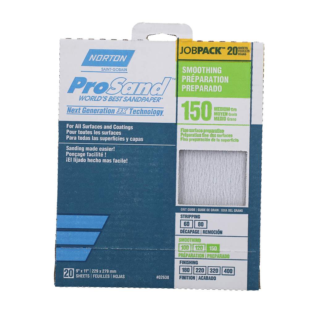 Papiers sablés Prosand 9 po x 11 po grain 150 Pqt/20
