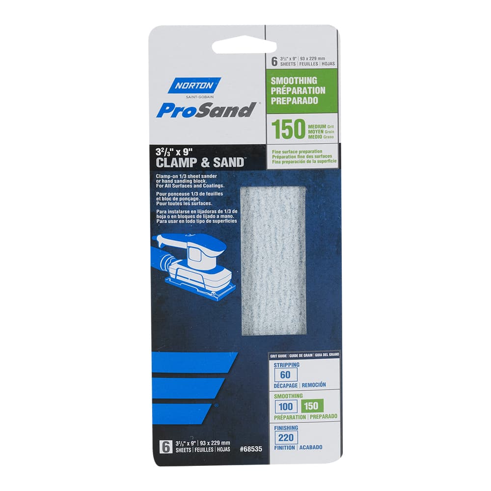 Prosand Sandpapers 3&nbsp;5/8&nbsp;in.&nbsp;x&nbsp;9&nbsp;in.&nbsp;150&nbsp;Grit Pkg/6