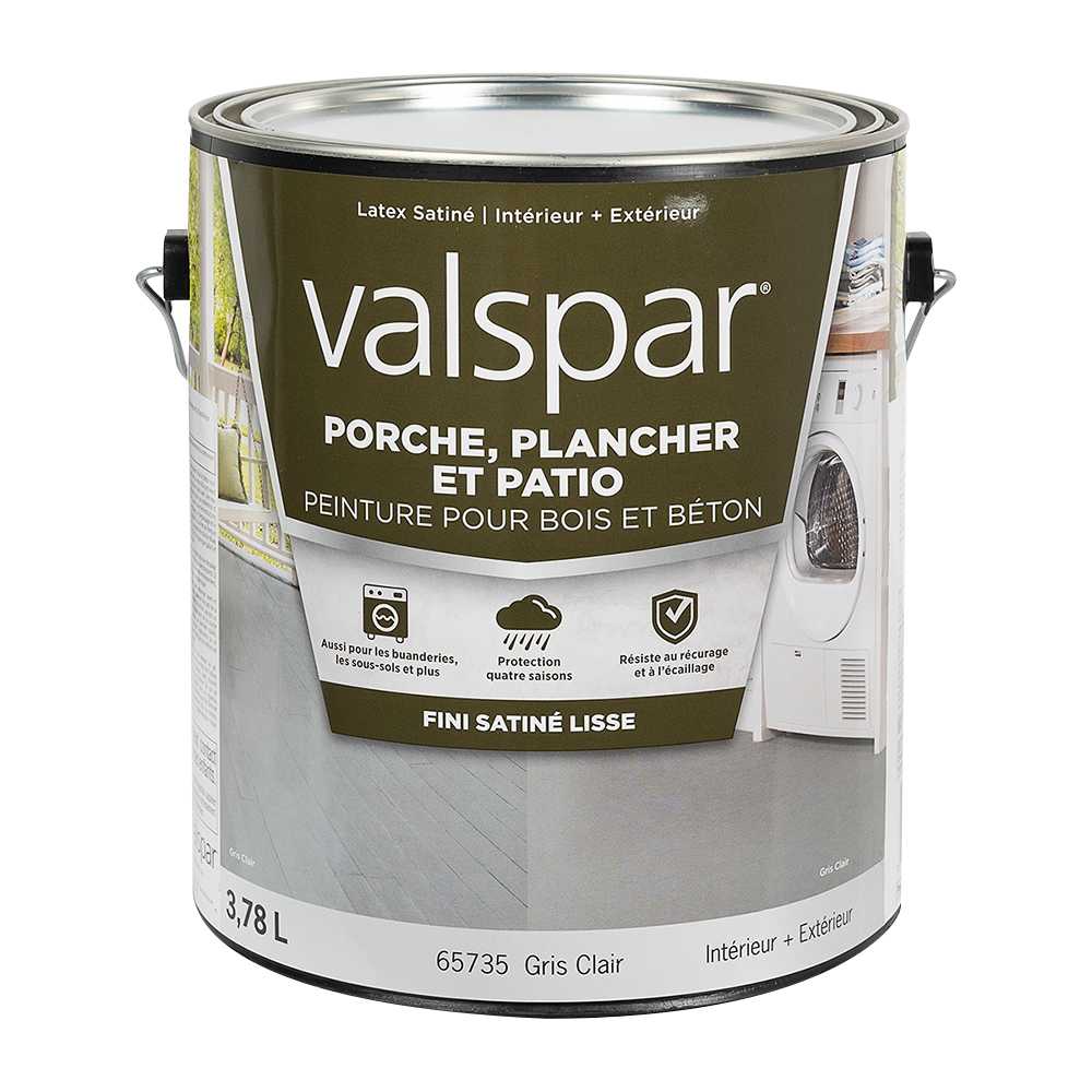 Peinture acrylique intérieur et extérieur à planchers satiné gris clair 3,78 L