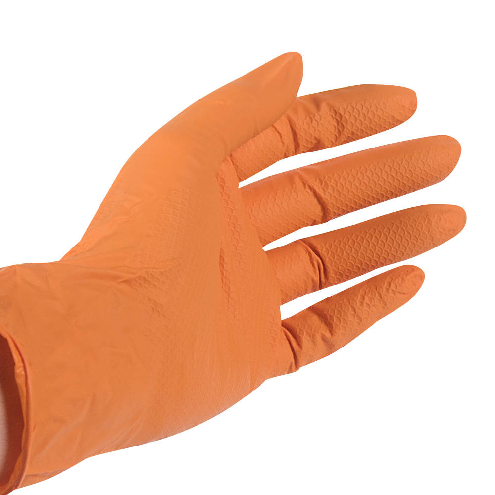 Gants en latex orange grand