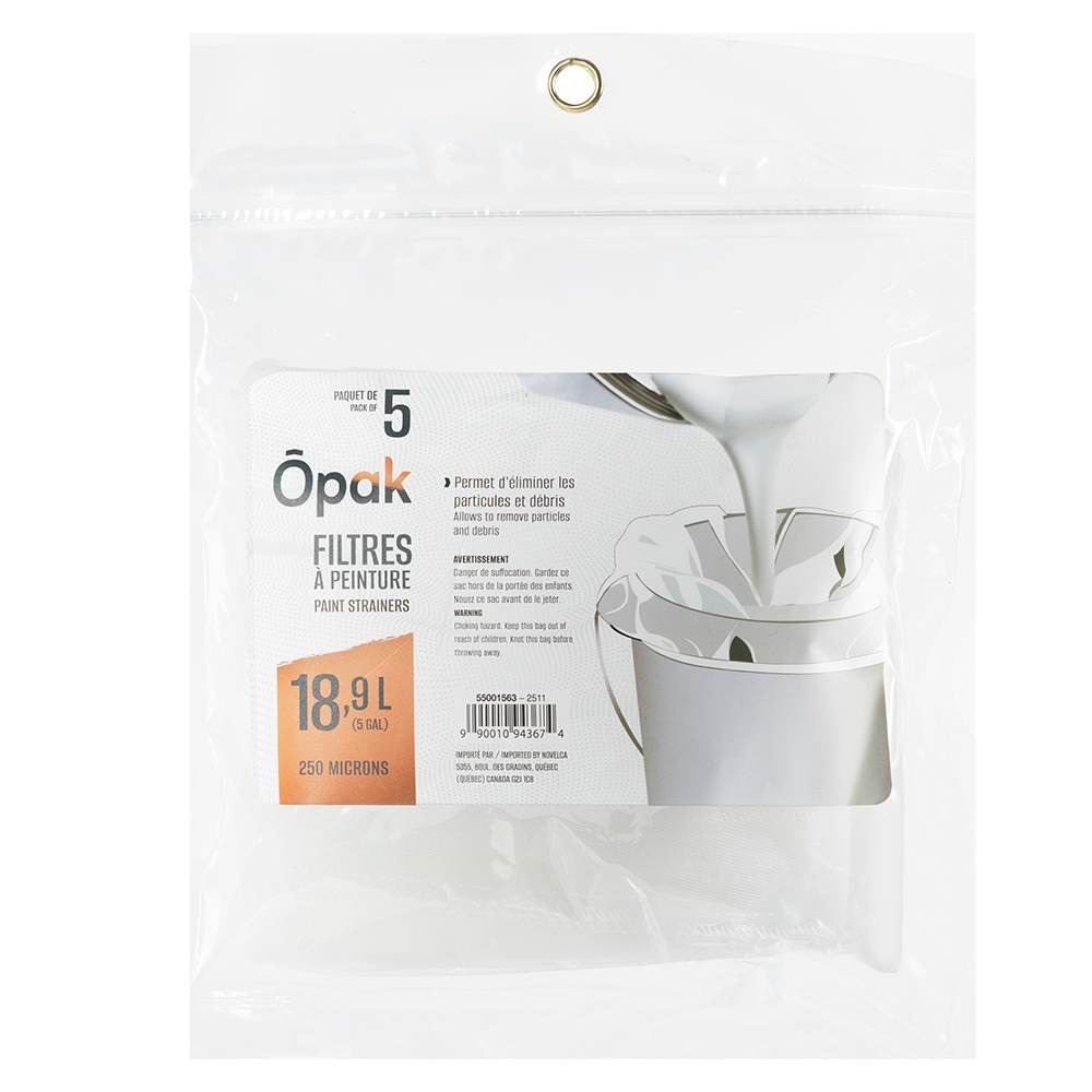 ÔPAK Paint Strainers 250 Microns for 18.9 L Containers Pkg/5