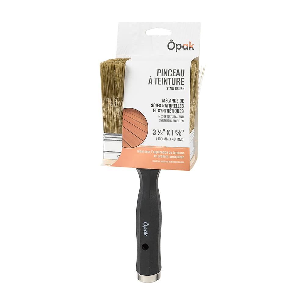 ÔPAK Natural and Synthetic Bristles Stain Brush 3&nbsp;7/8&nbsp;in x 1&nbsp;5/8&nbsp;in