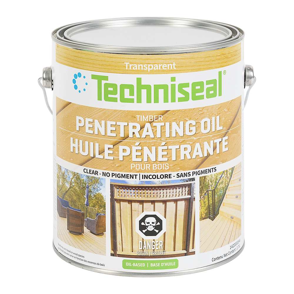 Teinture à l'huile pénétrante d'extérieur pour bois transparent 3,78 L TECHNISEAL
