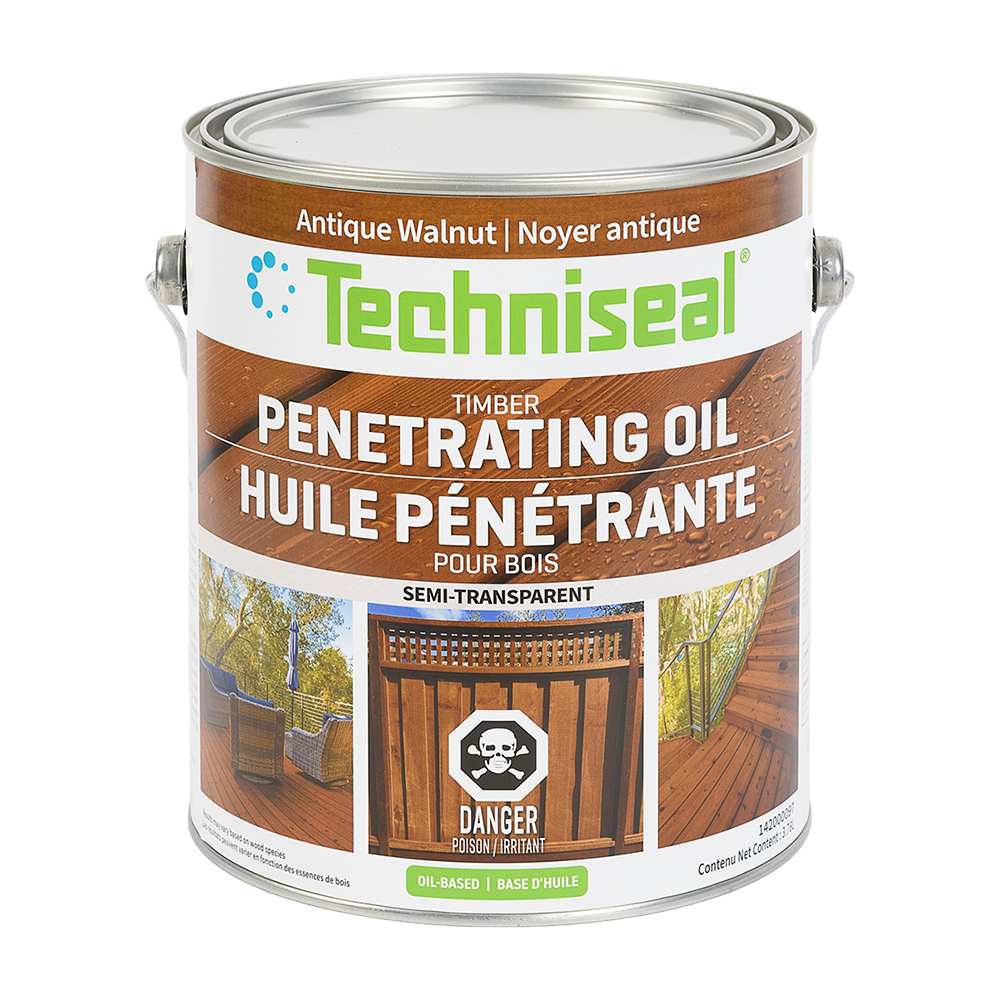 Teinture à l'huile pénétrante d'extérieur pour bois noyer 3,78 L TECHNISEAL