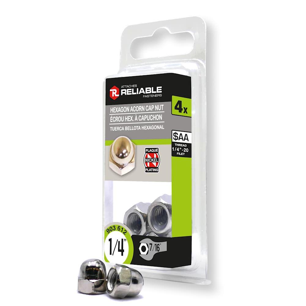 Cap Nuts 1/4 in. Pkg/4