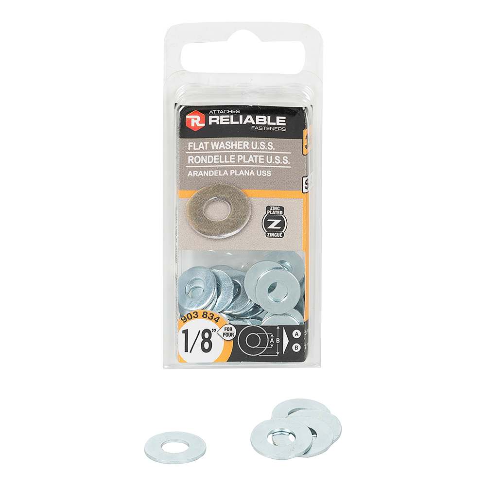 Rondelles plates 1/8 po Pqt/35