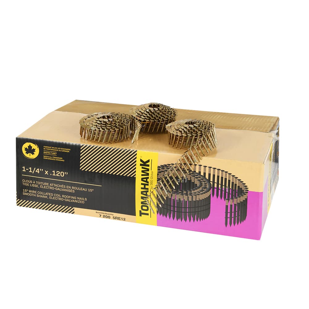 Clous à toiture en rouleau 1&nbsp;1/4&nbsp;po Pqt/7&nbsp;200
