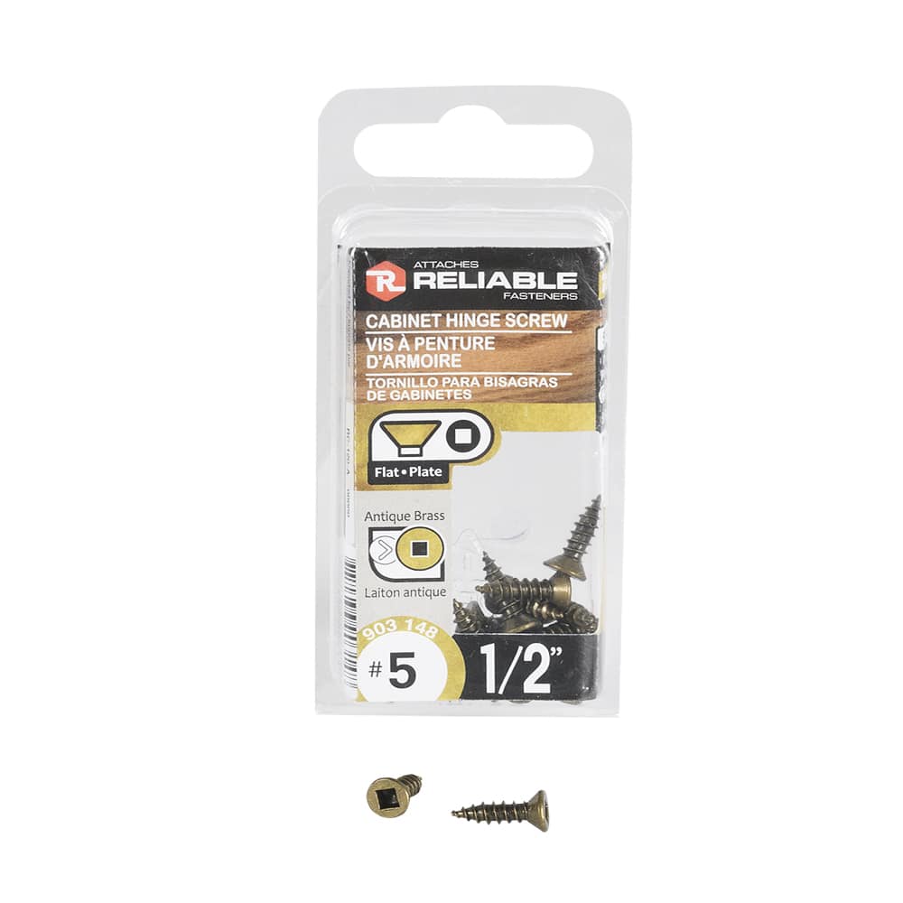 Antique Brass Flat Head Wood Screws 1/2 in. n° 5 Pkg/20