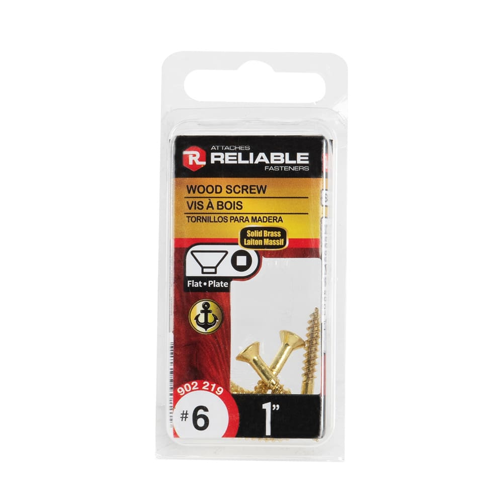 Brass Flat Head Wood Screws 1 in. n° 6 Pkg/8