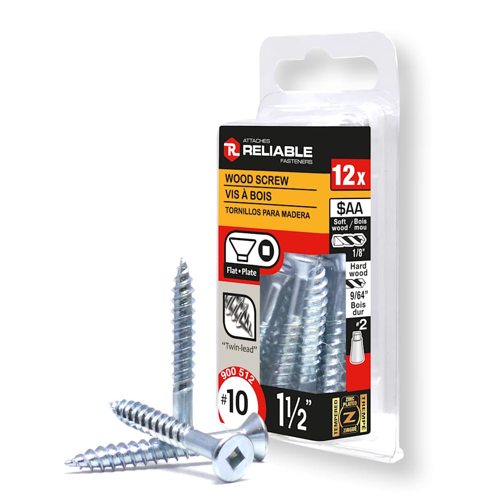 Vis à bois 1 1/2 po n° 10 T.P. Pqt/12