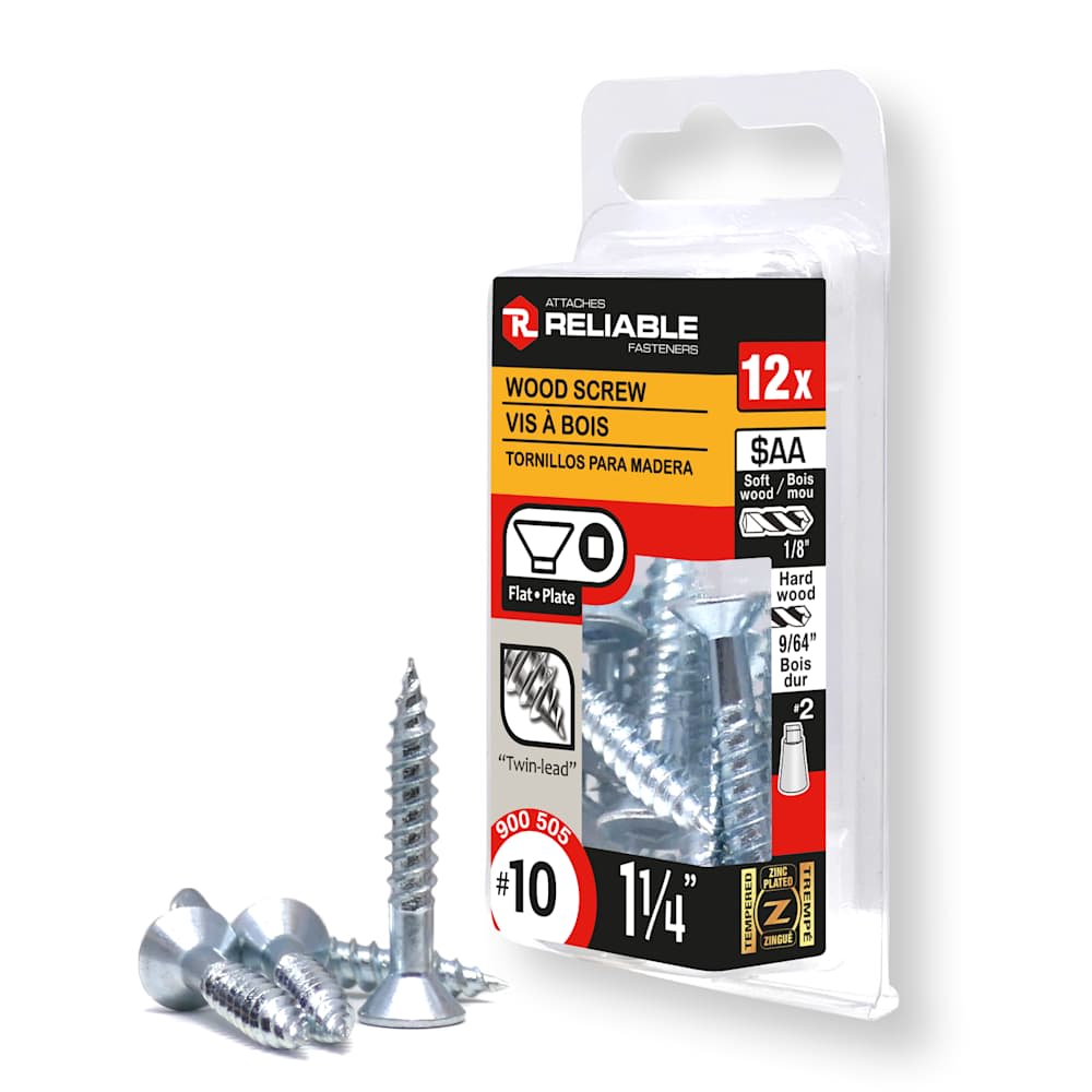 Vis à bois 1 1/4 po n° 10 T.P. Pqt/12