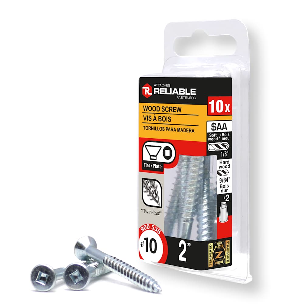 Flat Head Wood Screws 2 in. n° 10 Pkg/10