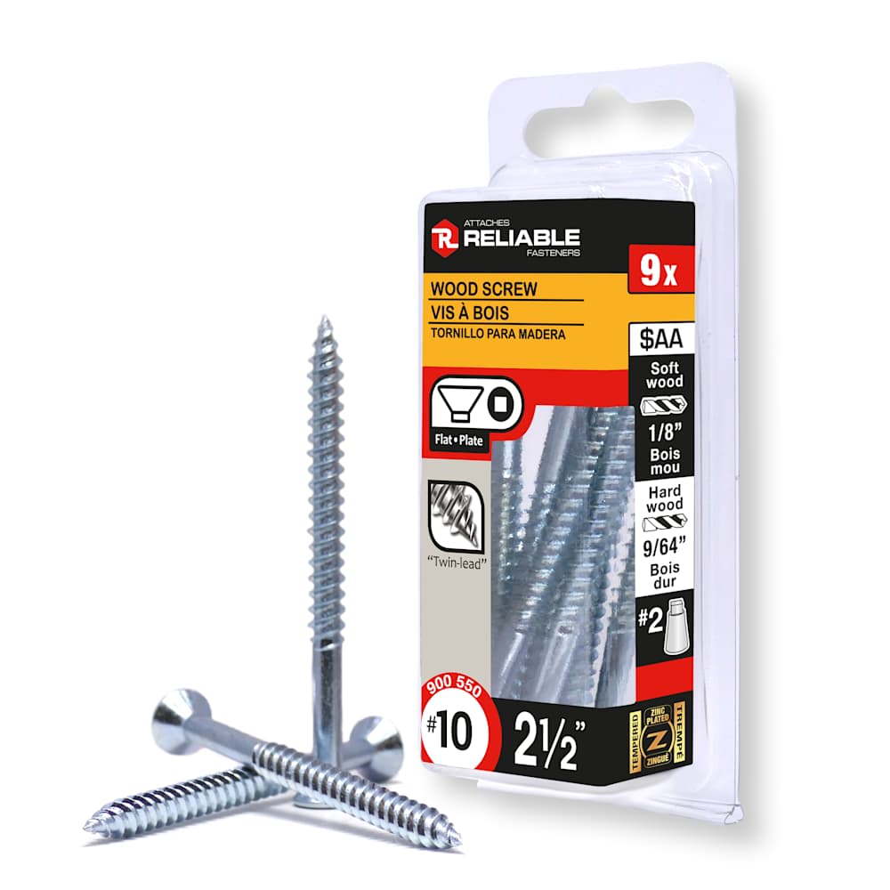 Vis à bois 2 1/2 po n° 10 T.P. Pqt/9