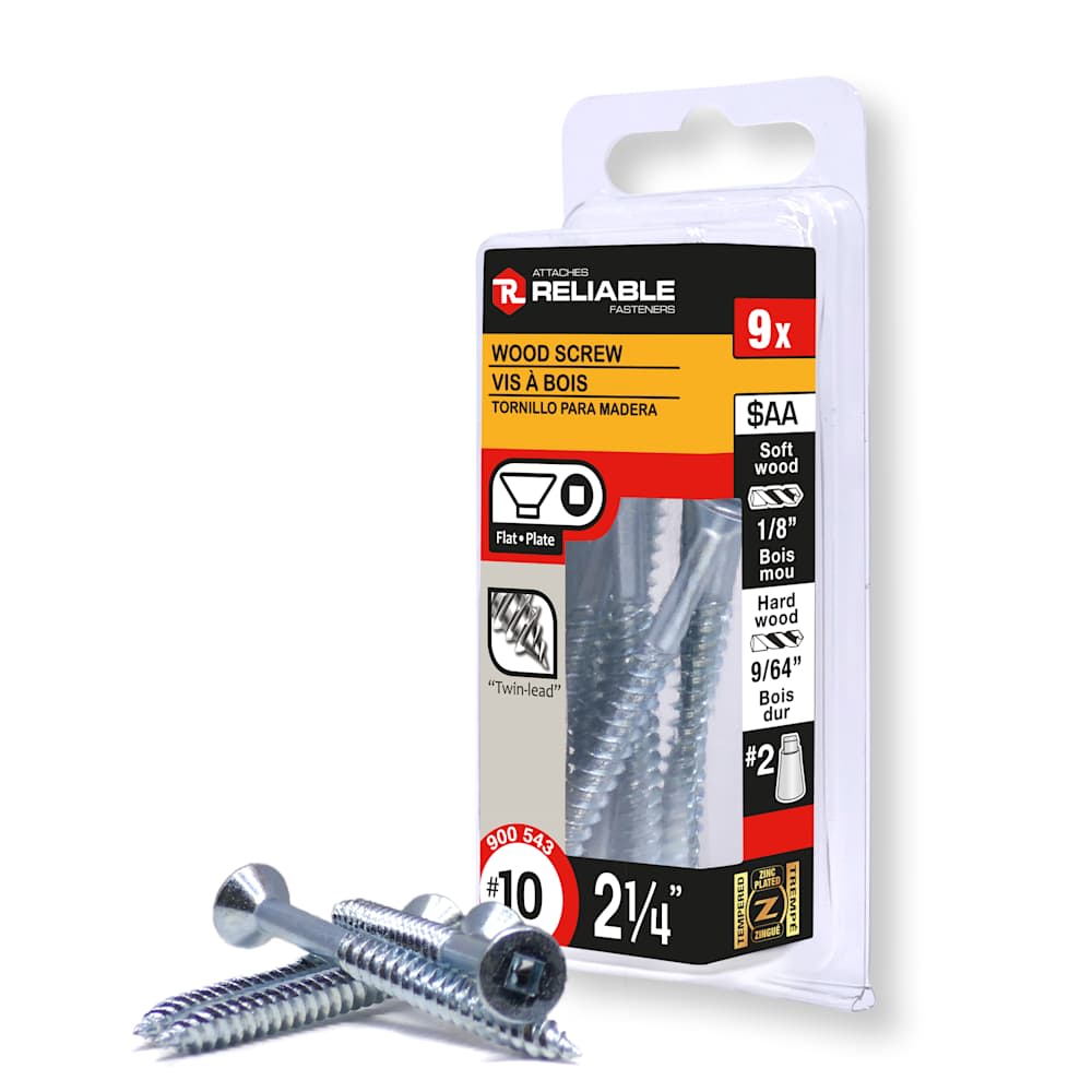 Vis à bois 2 1/4 po n° 10 T.P. Pqt/9