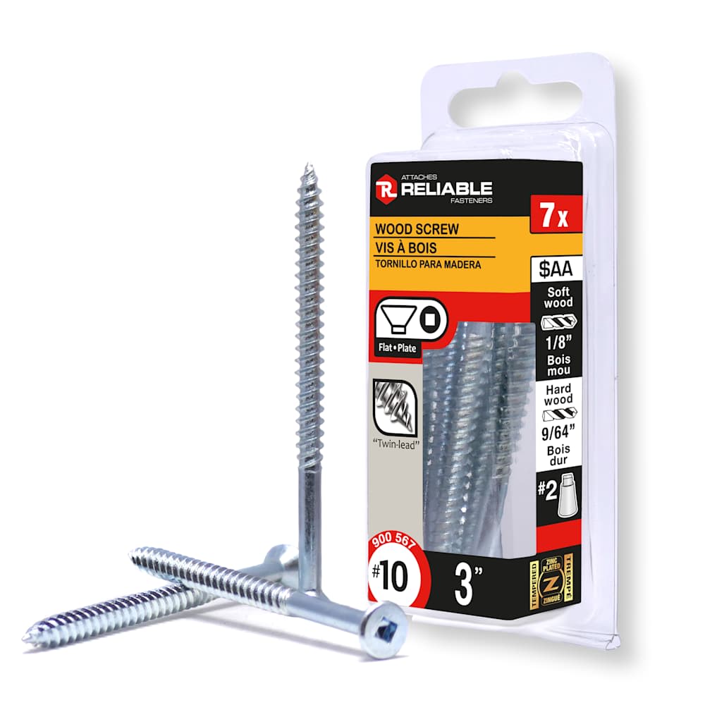 Vis à bois 3 po n° 10 T.P. Pqt/7