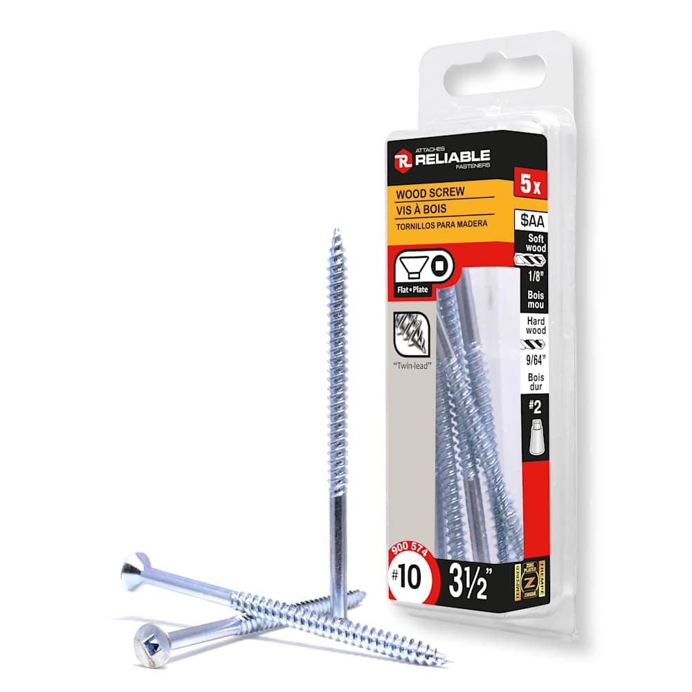 Vis à bois 3 1/2 po n° 10 T.P. Pqt/5