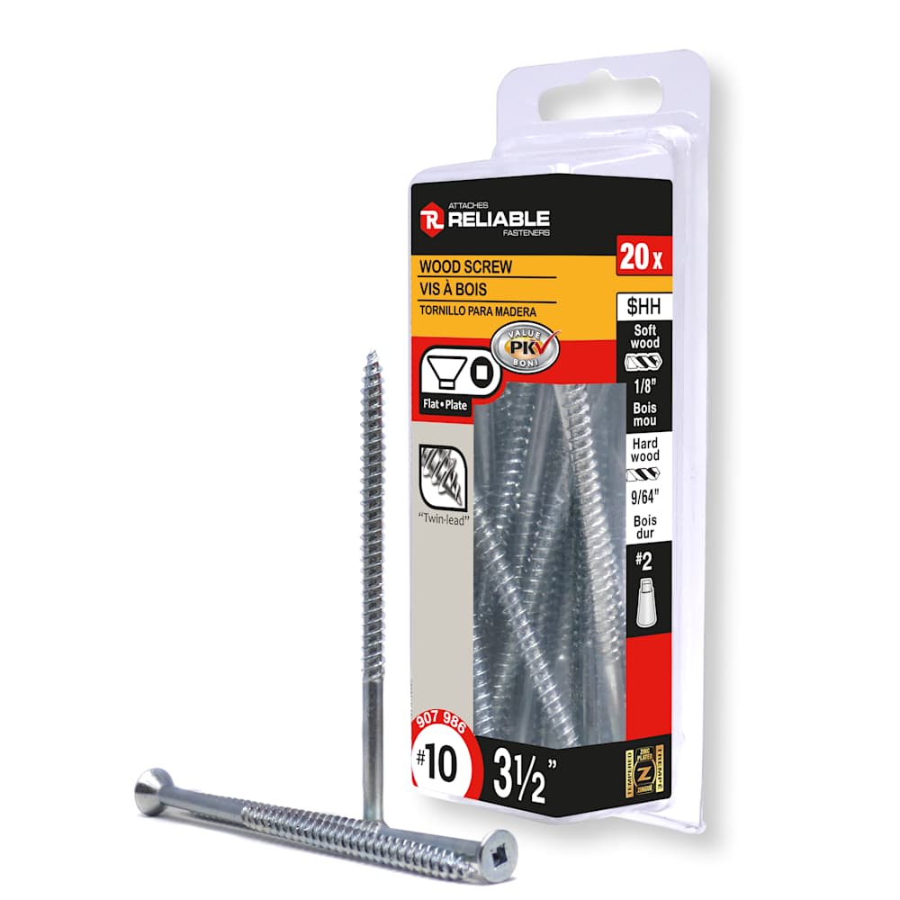 Vis à bois 3 1/2 po n° 10 T.P. Pqt/20