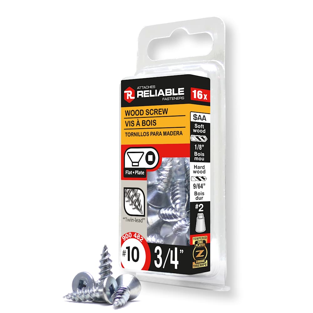 Vis à bois 3/4 po n° 10 T.P. Pqt/16