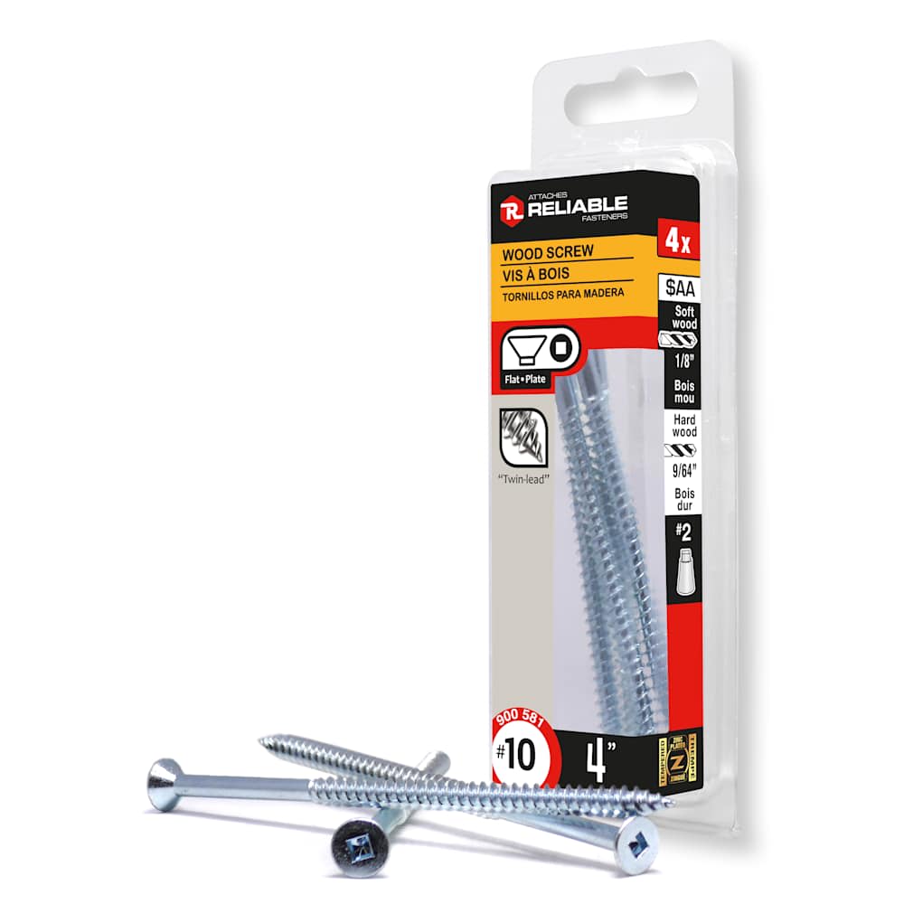 Vis à bois 4 po n° 10 T.P. Pqt/4