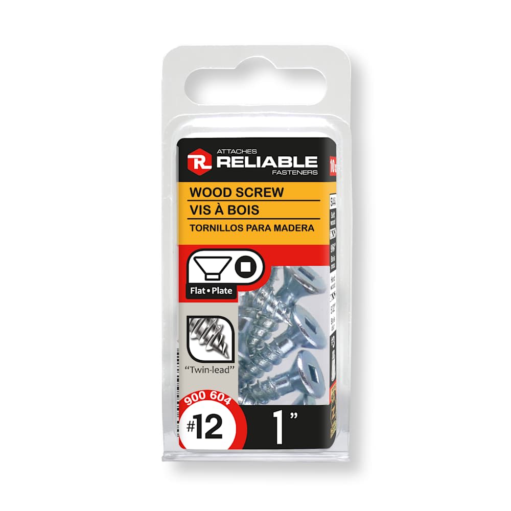 Flat Head Wood Screws 1 in. n° 12 Pkg/10