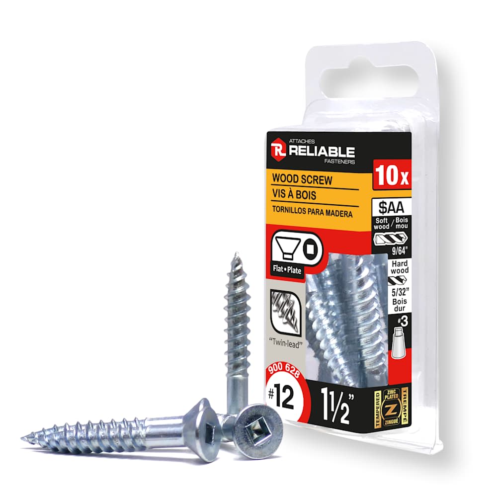 Vis à bois 1 1/2 po n° 12 T.P. Pqt/10