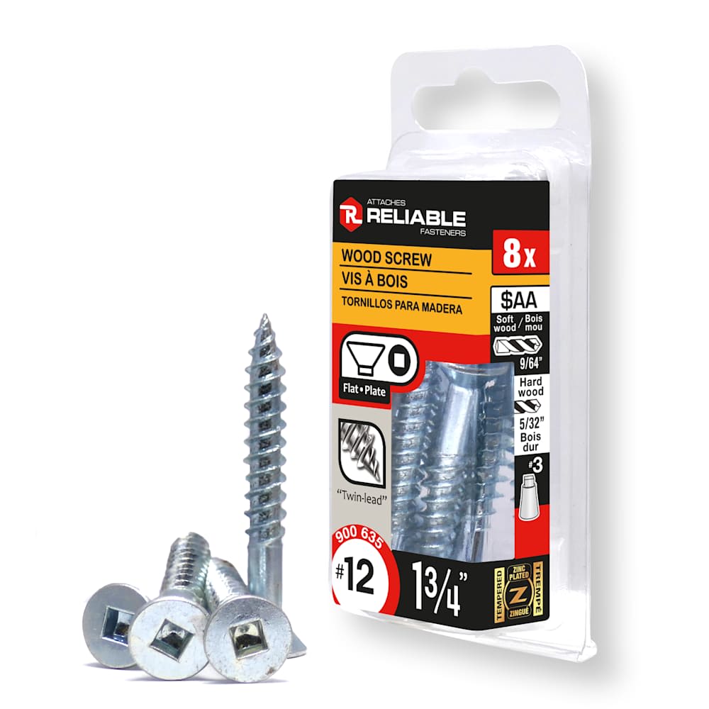 Vis à bois 1 3/4 po n° 12 T.P. Pqt/8