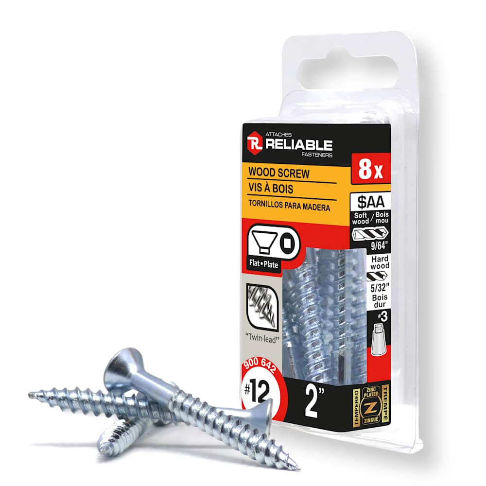 Vis à bois 2 po n° 12 T.P. Pqt/8