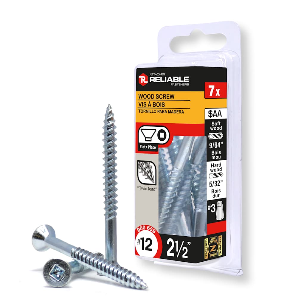 Vis à bois 2 1/2 po n° 12 T.P. Pqt/7