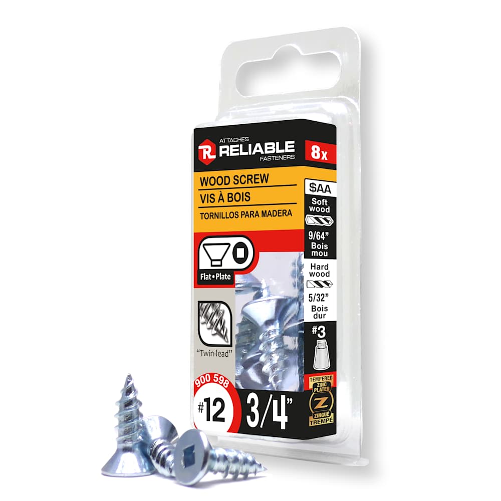 Vis à bois 3/4 po n° 12 T.P. Pqt/8