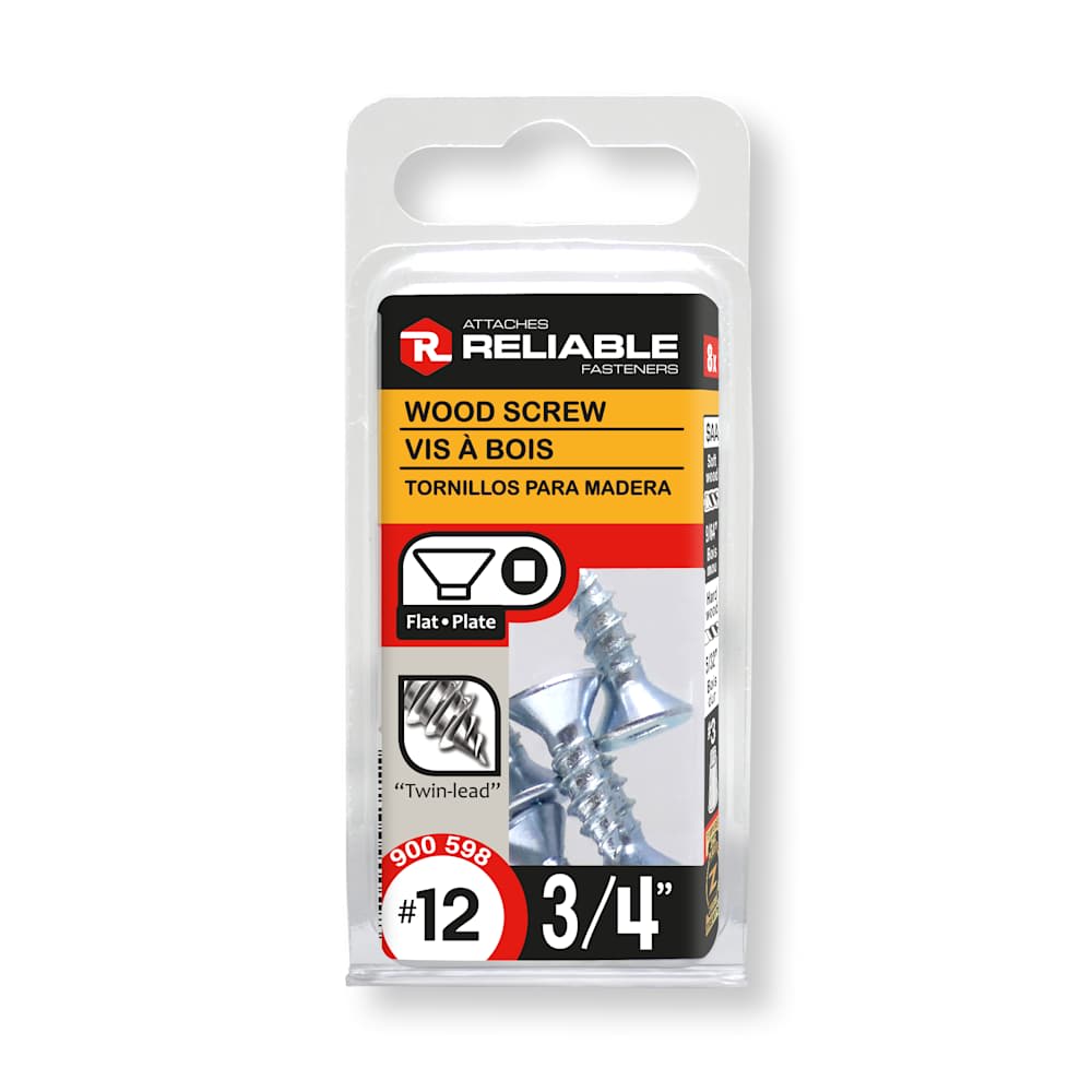 Vis à bois 3/4 po n° 12 T.P. Pqt/8