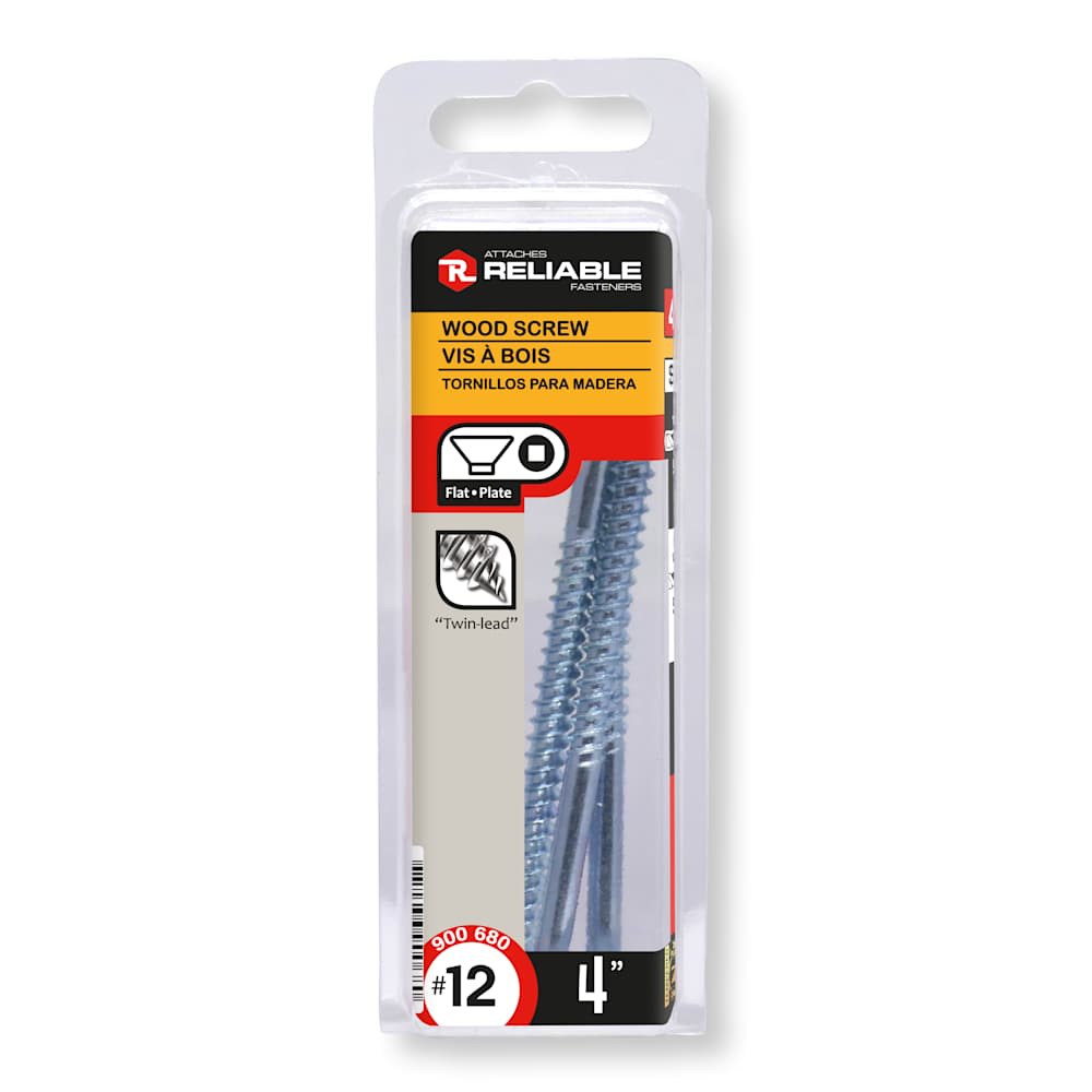 Vis à bois 4 po n° 12 T.P. Pqt/4