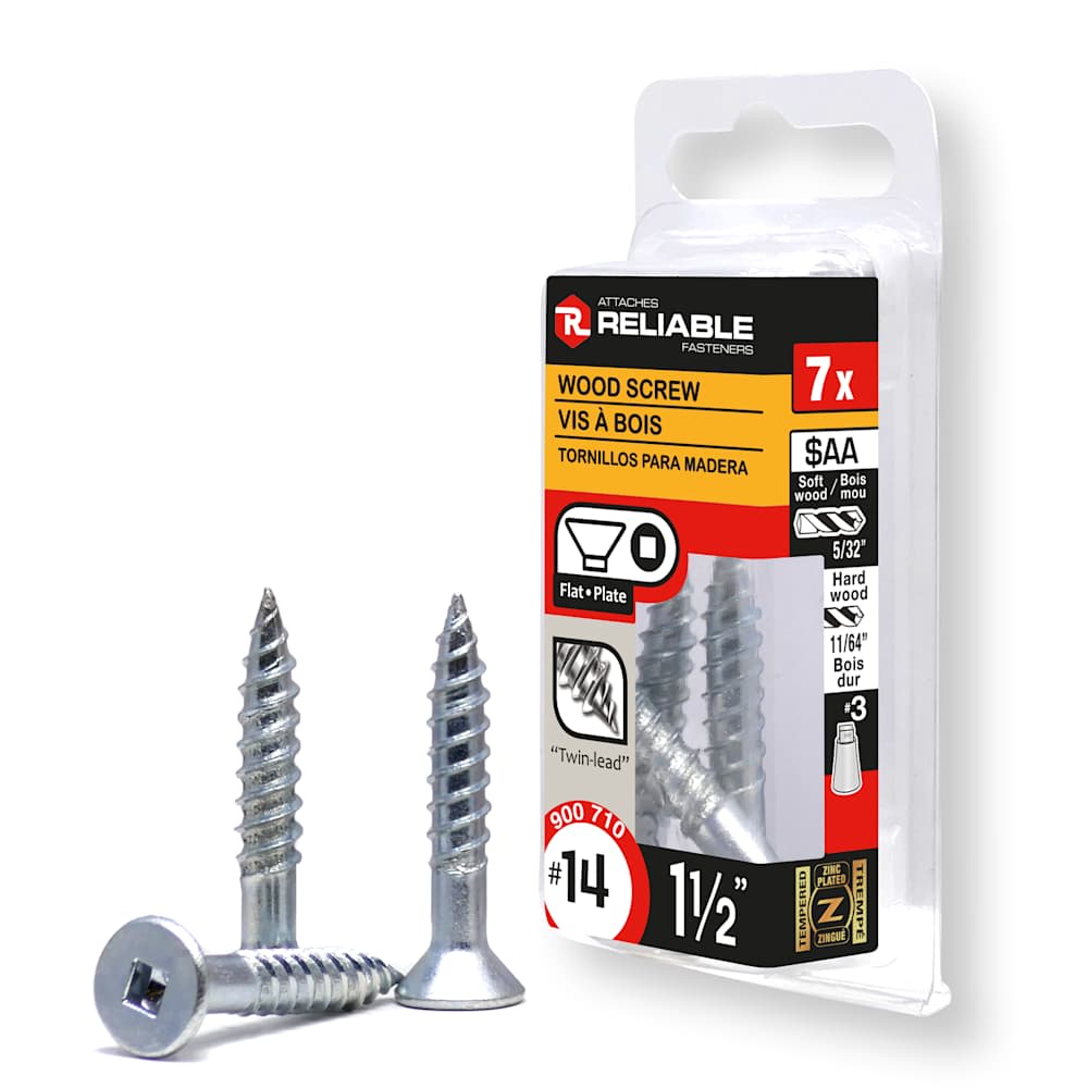 Vis à bois 1 1/2 po n° 14 T.P. Pqt/7