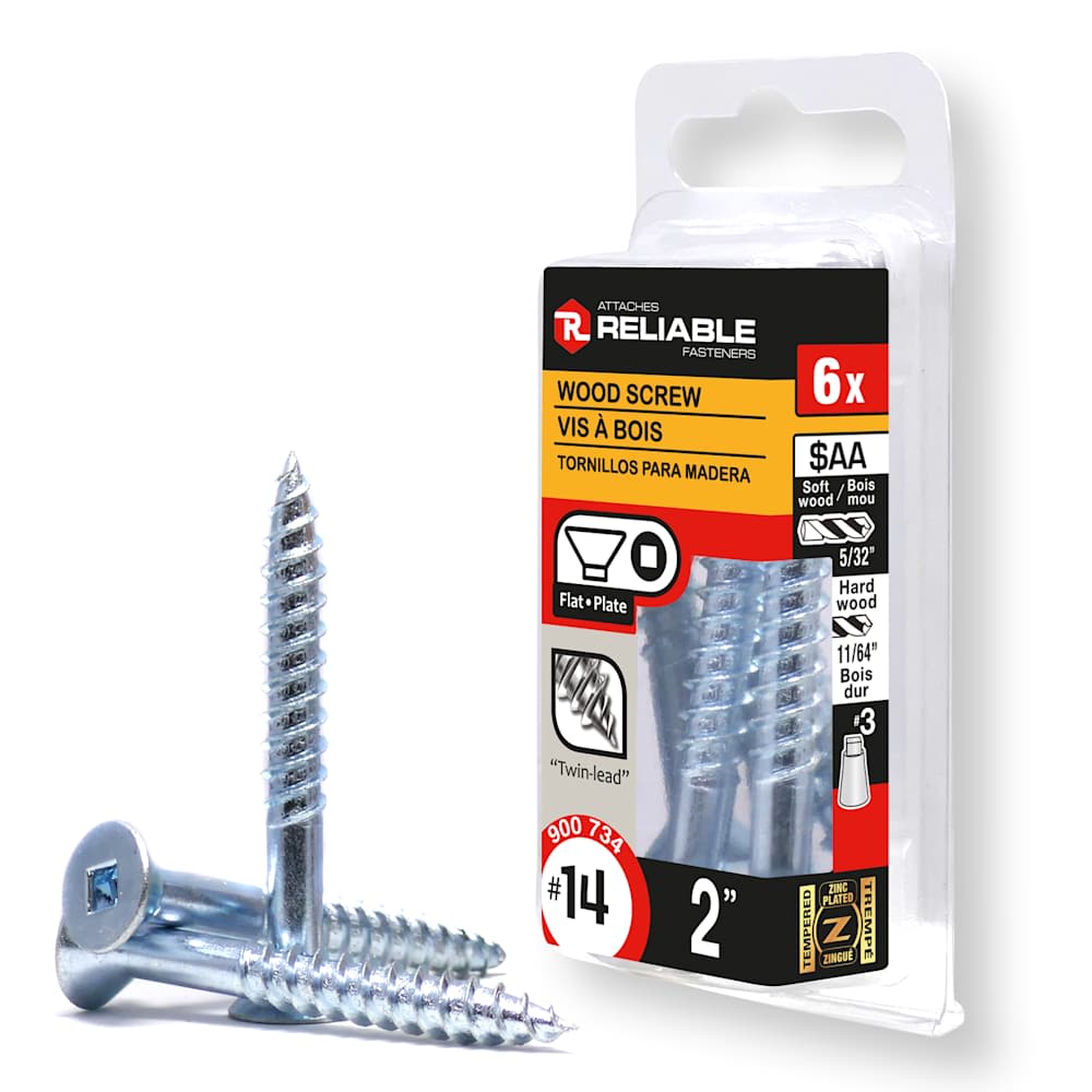 Vis à bois 2 po n° 14 T.P. Pqt/6