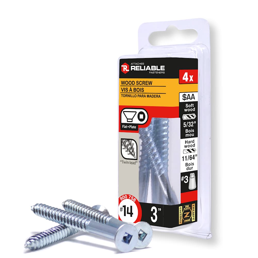 Vis à bois 3 po n° 14 T.P. Pqt/4